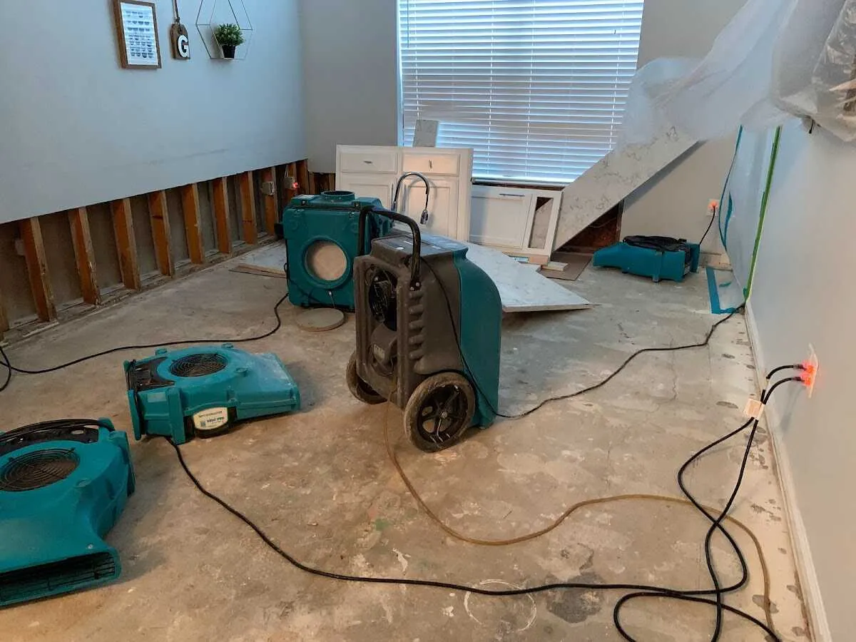 Dehumidifier in flood-cut room for Water Extraction & Removal in Westwood Lakes
